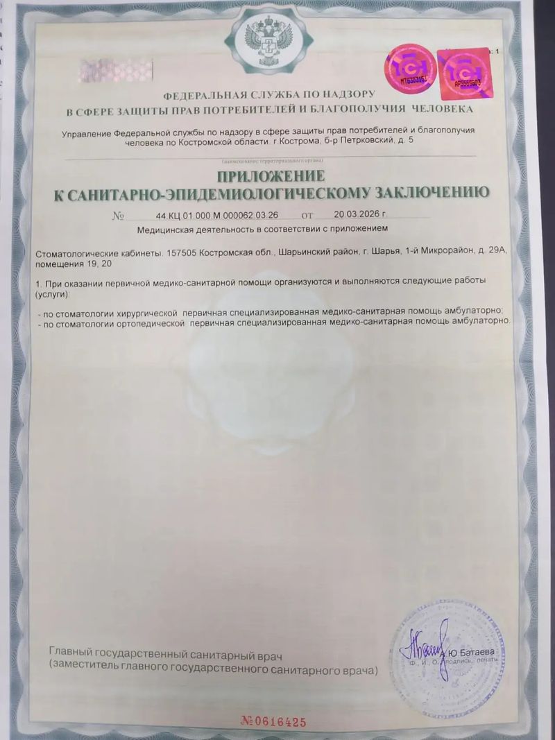Приложение к заключению ИП Сабуровой: стоматология хирургическая и ортопедическая